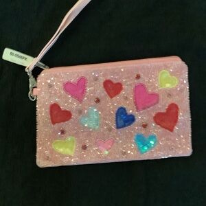 Colorful Heart Embellished Clutch
